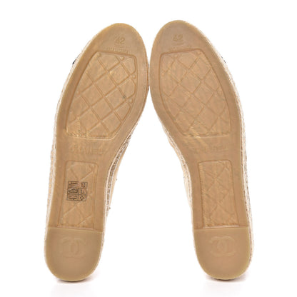 Chanel Suede Pearl CC Espadrilles 42 Beige Black 5 of 14