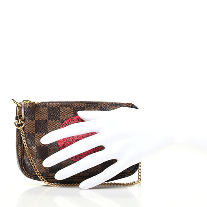 Louis Vuitton Damier Ebene Complice Trunks and Bags Mini Pochette Accessories Red 2 of 6