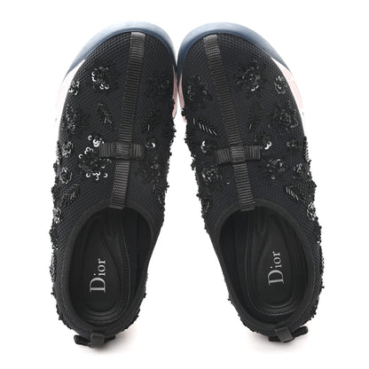 Christian Dior Technical Canvas Embellished Dior Fusion Sneakers 38.5 Black Pink Blue 2 of 9