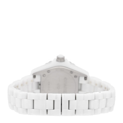 Chanel Stainless Steel Ceramic Diamond Dial 33mm J12 Quartz Watch White 3 of 4