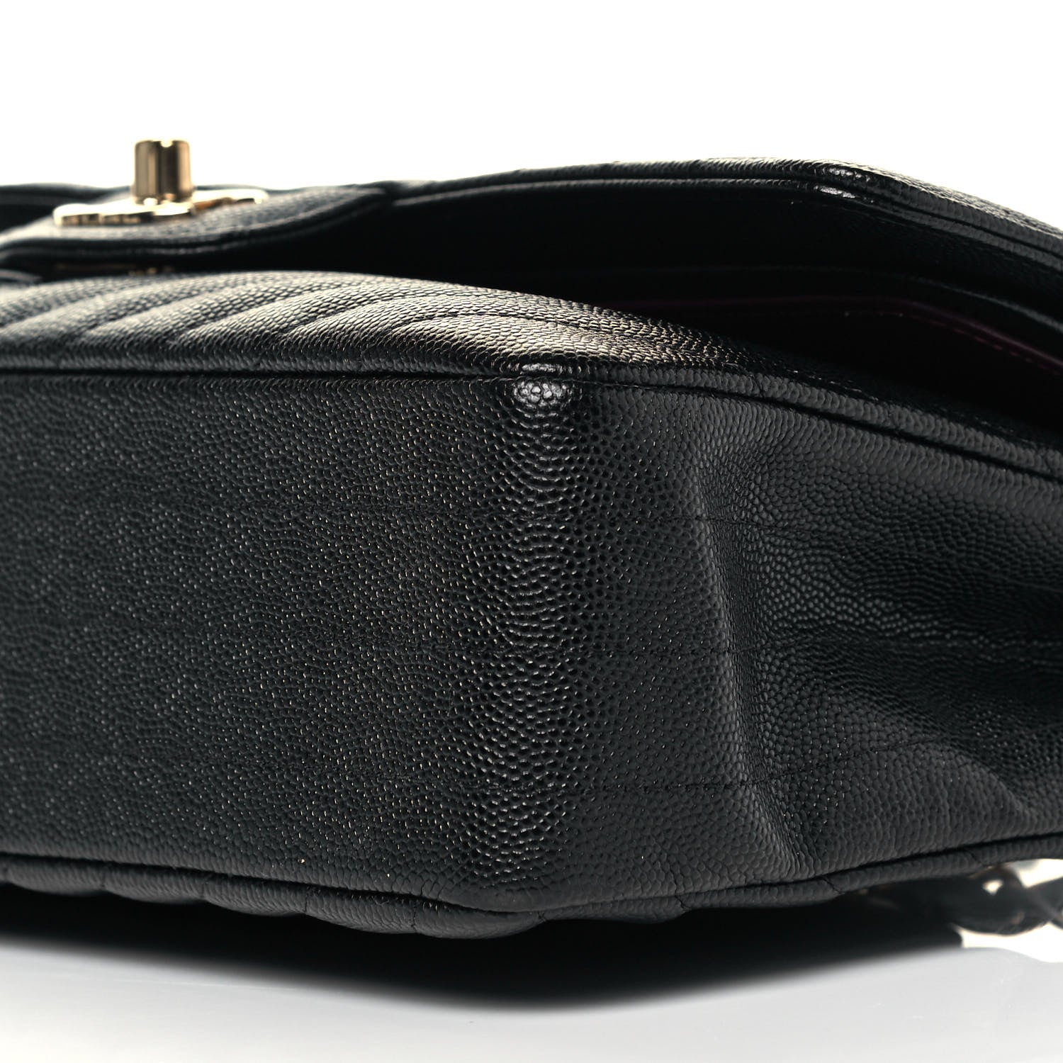 Chanel Caviar Chevron Quilted Medium Double Flap Black 11 of 11