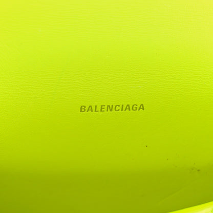 Balenciaga Semi Shiny Calfskin Crocodile Embossed Hourglass Top Handle Bag XS Yellow 5 of 13
