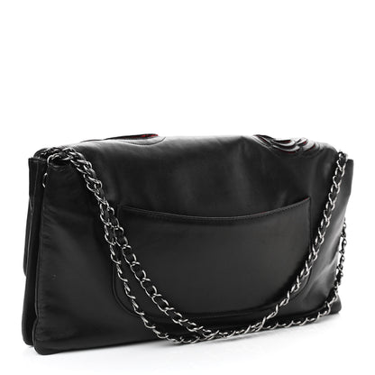 Chanel Lambskin Tweed Maxi Camellia Petals Flap Black 3 of 11
