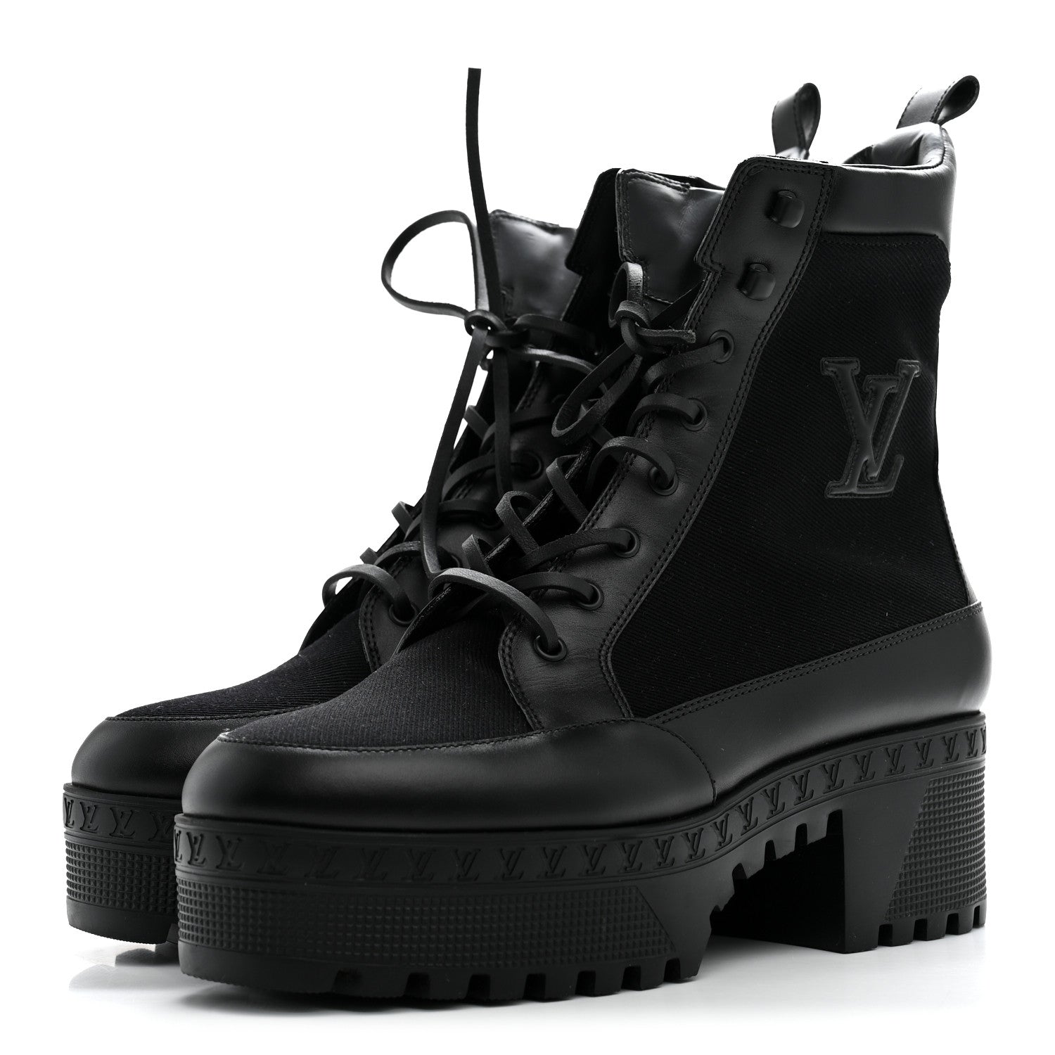Louis Vuitton Canvas Laureate Platform Desert Boots 41 Black 3 of 8