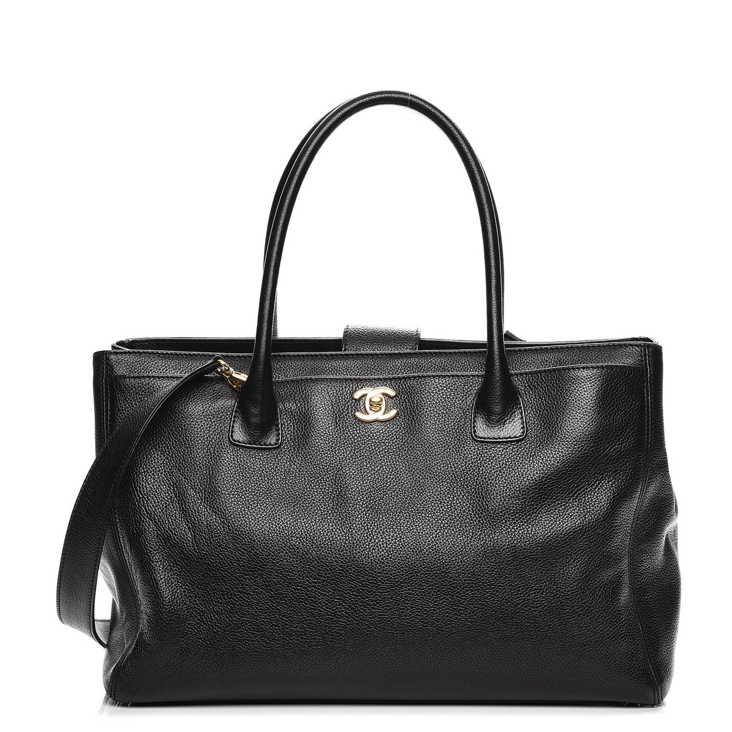 Calfskin Cerf Shopper Tote Black