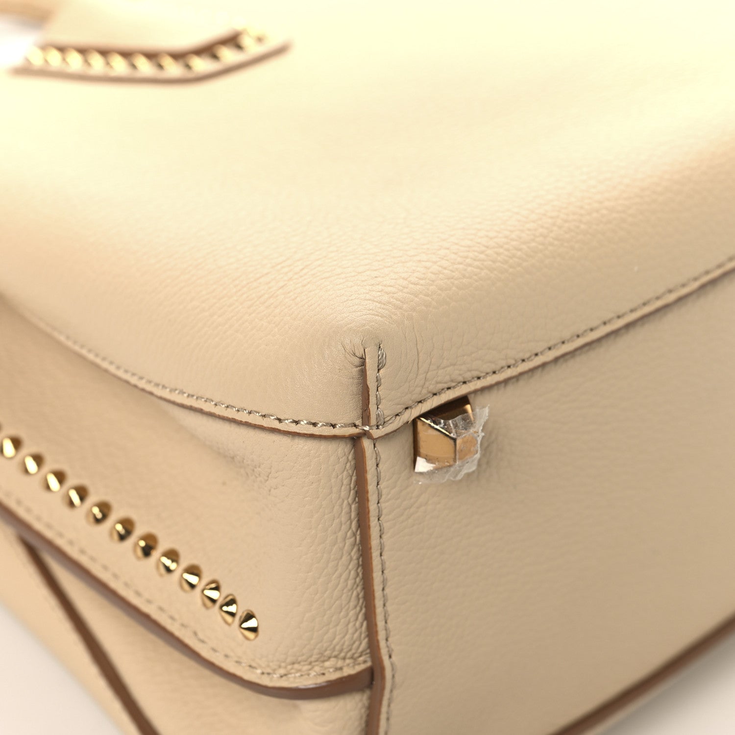 MCM Grained Calfskin Studded Medium Milla Tote Beige 13 of 14