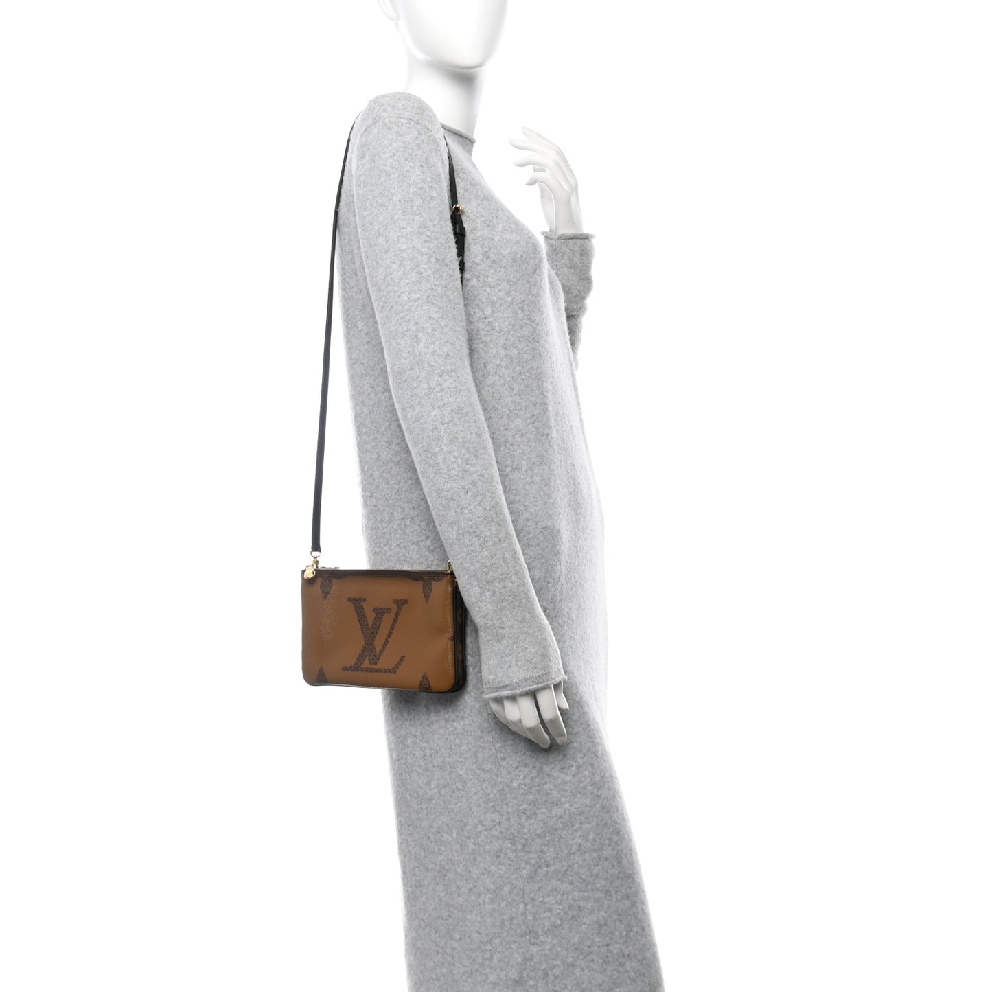 Reverse Monogram Giant Double Zip Pochette