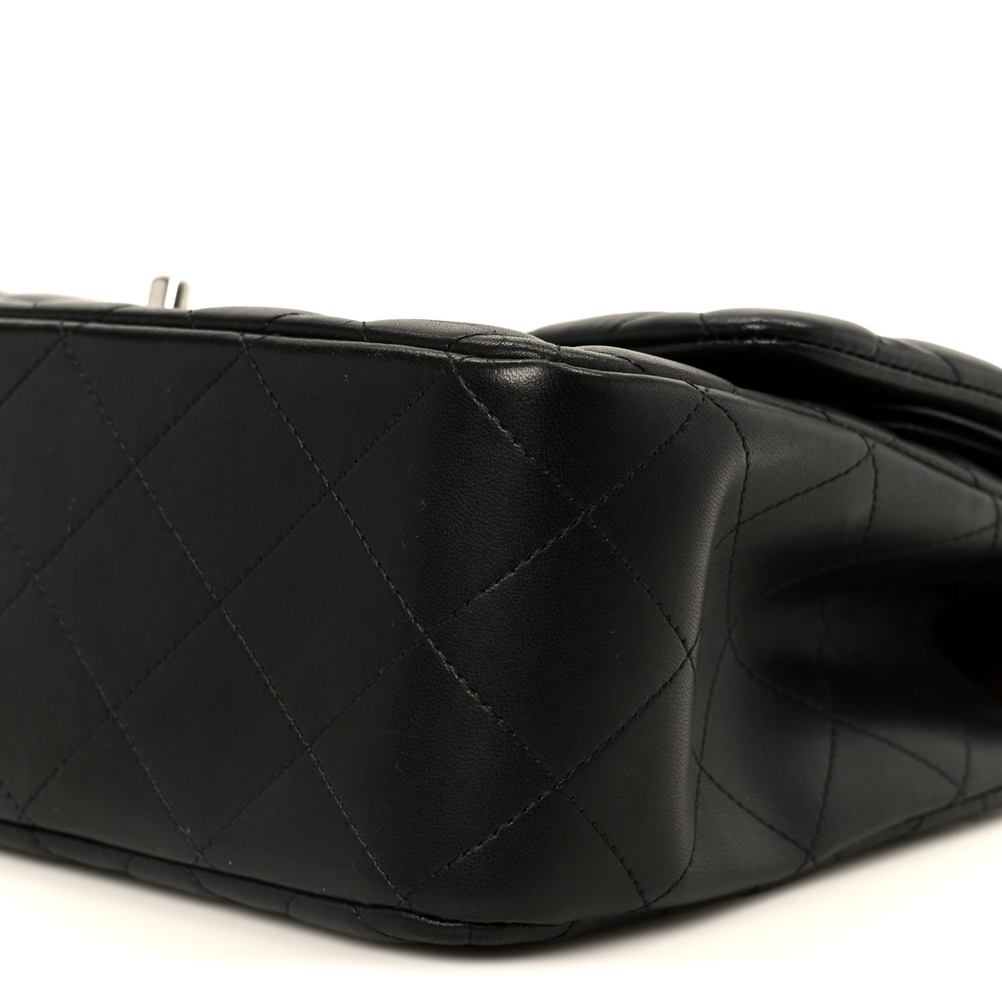 Lambskin Quilted Jumbo Double Flap Black