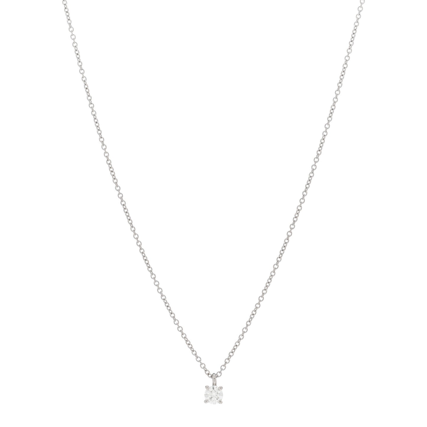 Platinum Diamond .20ct Solitaire Pendant Necklace
