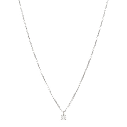 Tiffany Platinum Diamond .20ct Solitaire Pendant Necklace 1 of 5