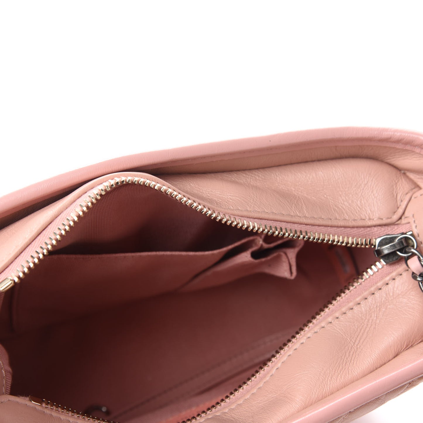 Aged Calfskin Chevron Quilted Small Gabrielle Hobo Pink