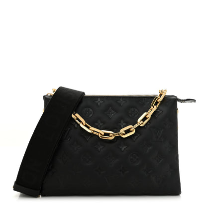 Louis Vuitton Lambskin Embossed Monogram Coussin PM Black 1 of 9