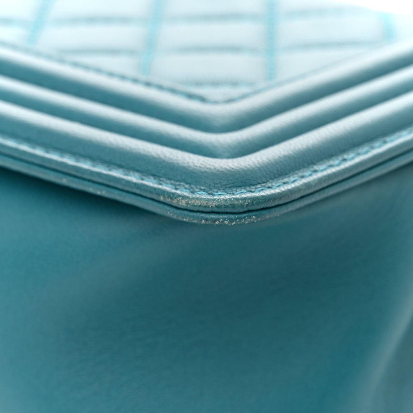 Lambskin Quilted Small Boy Flap Dark Turquoise