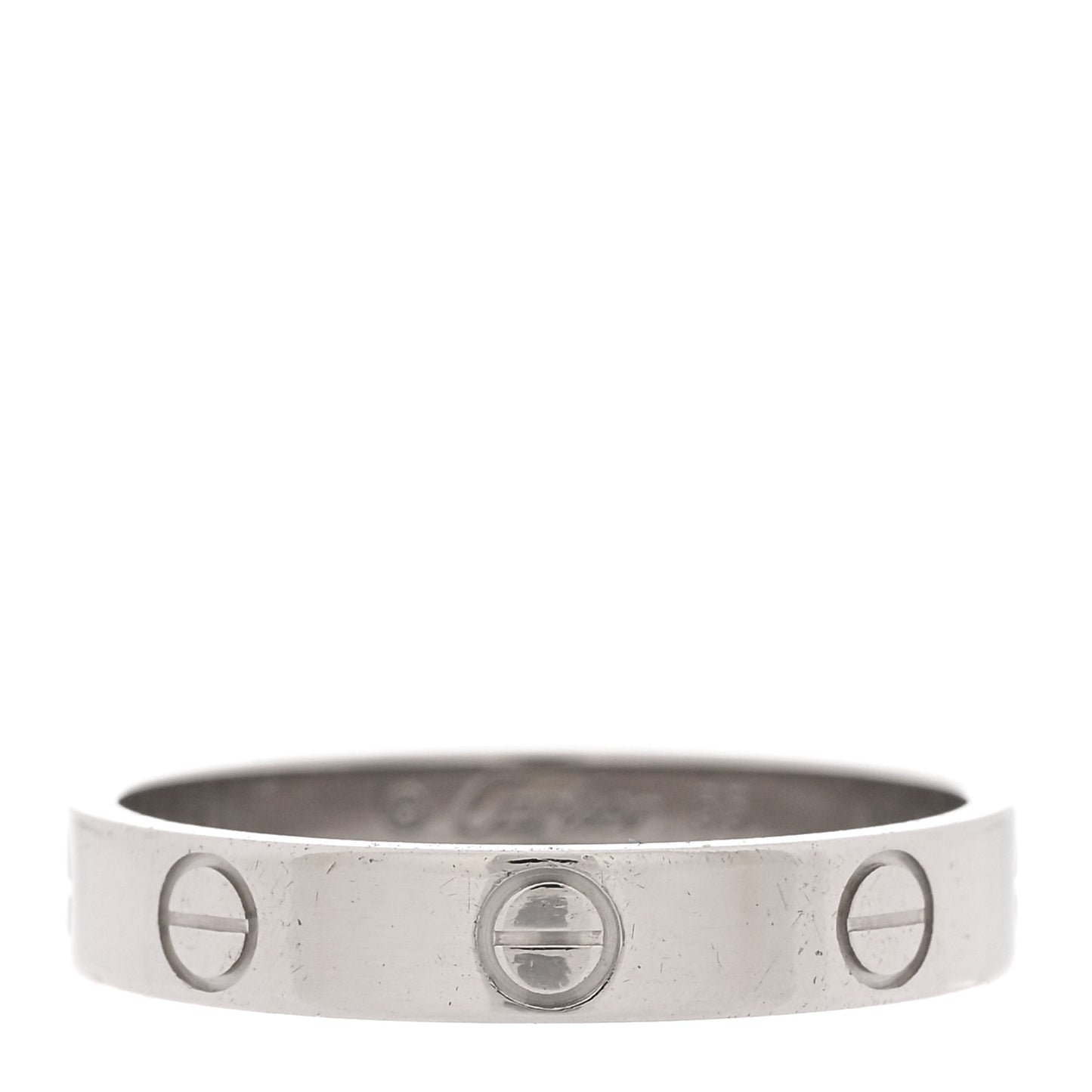 18K White Gold 3.5mm LOVE Wedding Band Ring 55 7.25