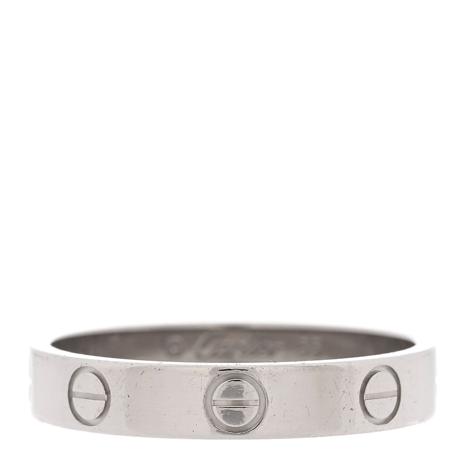 Cartier 18K White Gold 3.5mm LOVE Wedding Band Ring 55 7.25 1 of 4