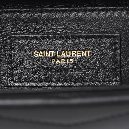 Saint Laurent Lambskin Matelasse Chevron Monogram Small Sulpice Bag Black 6 of 13