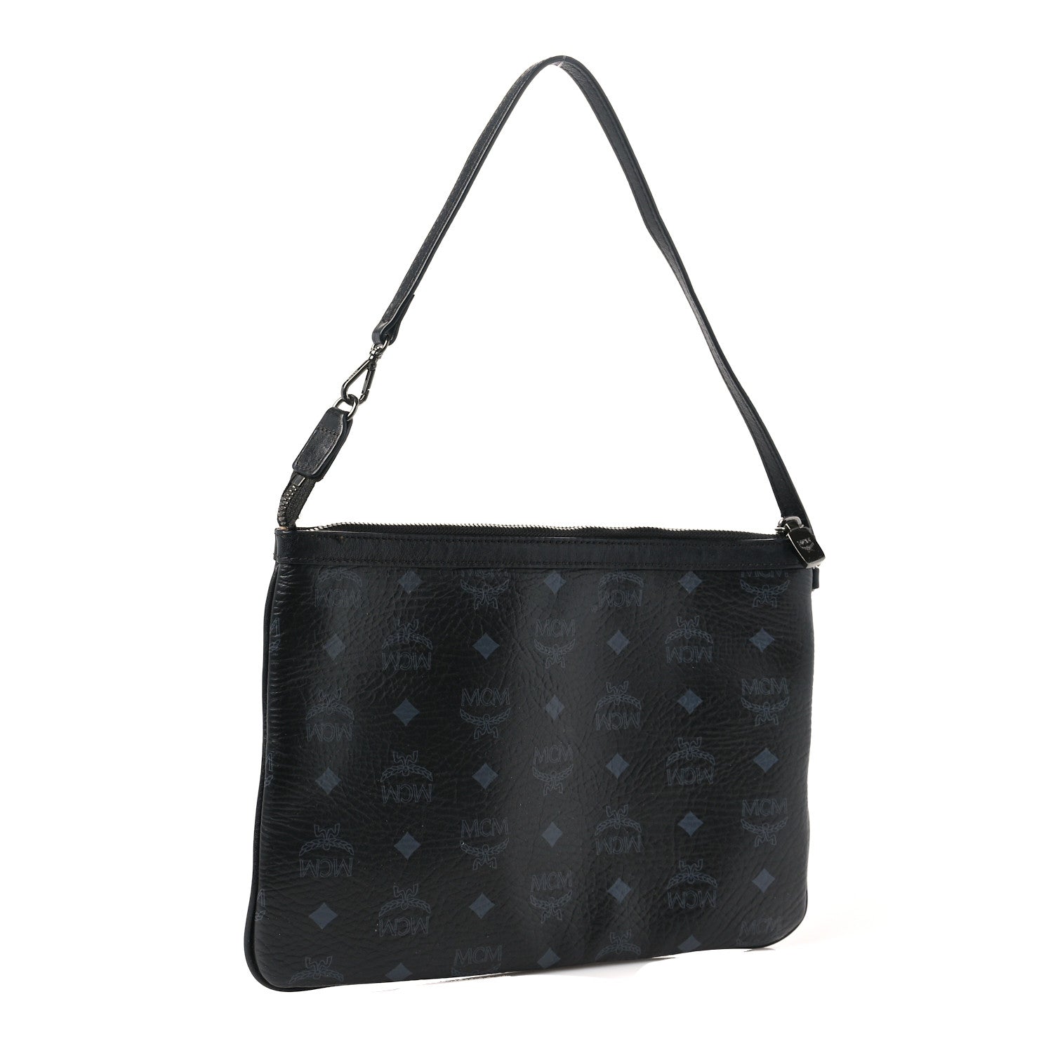 MCM Visetos Liz Shopper Tote Pouch Black 2 of 8
