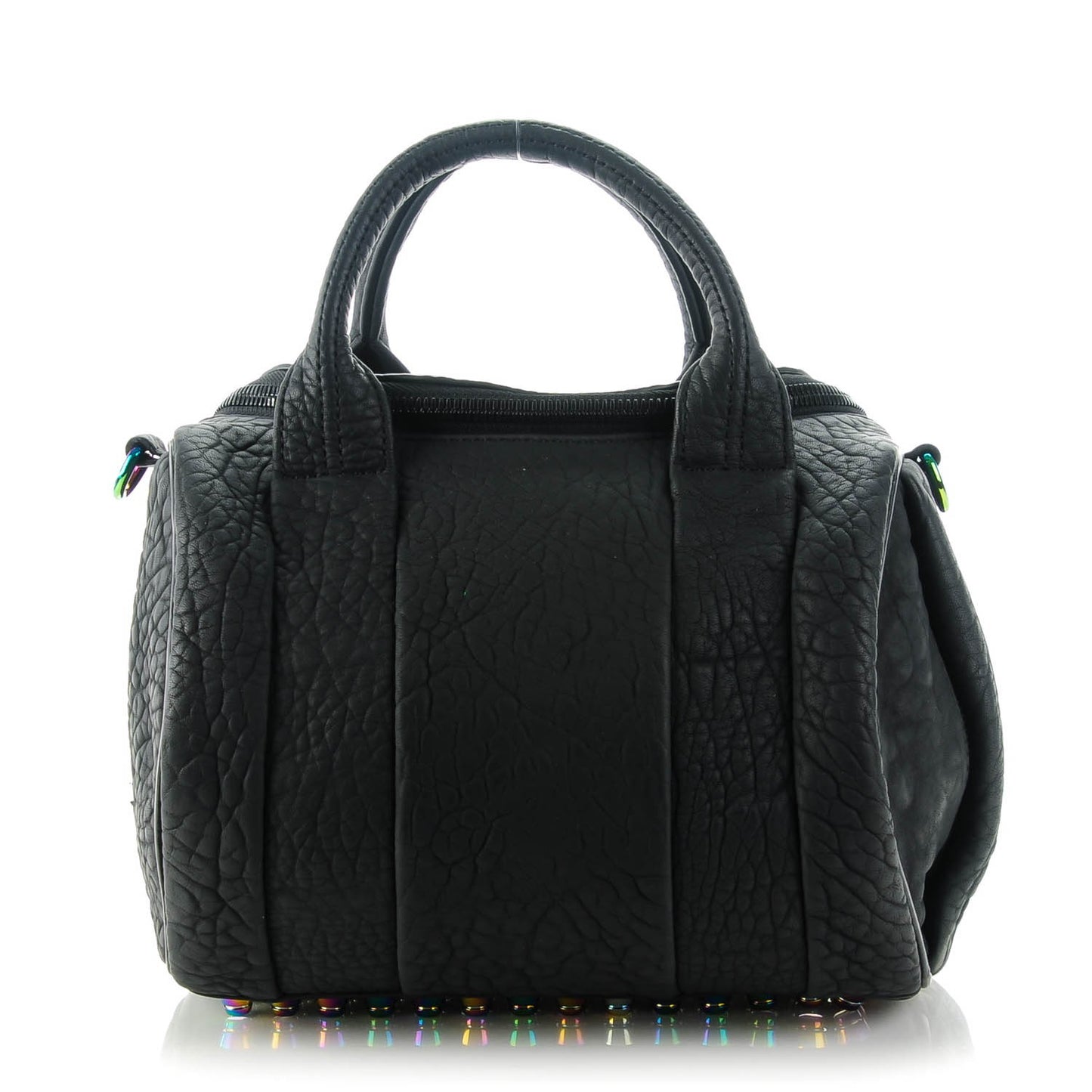 Pebbled Lambskin Rockie Black Iridescent Hardware