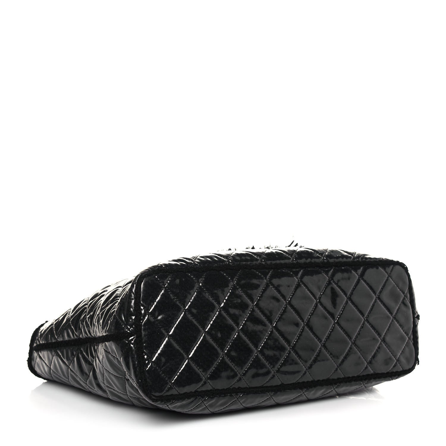 Chanel Vinyl Quilted Large Funny Tweed Tote Black 4 of 15