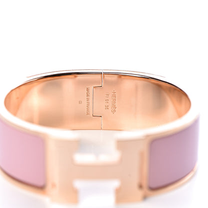 Hermes Enamel Wide Clic Clac H Bracelet PM Rose Nacarat 4 of 4