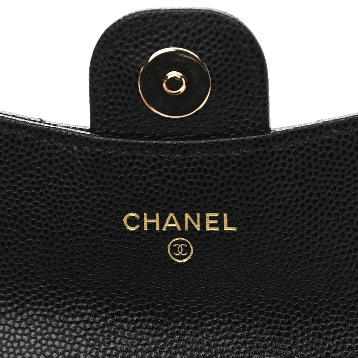 Caviar Quilted Flap Zip Card Holder On Chain Black