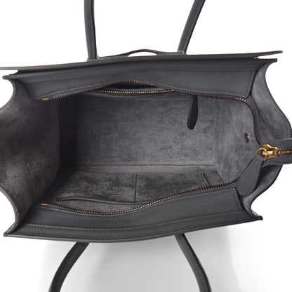 Celine Baby Drummed Calfskin Micro Luggage Kohl 5 of 10
