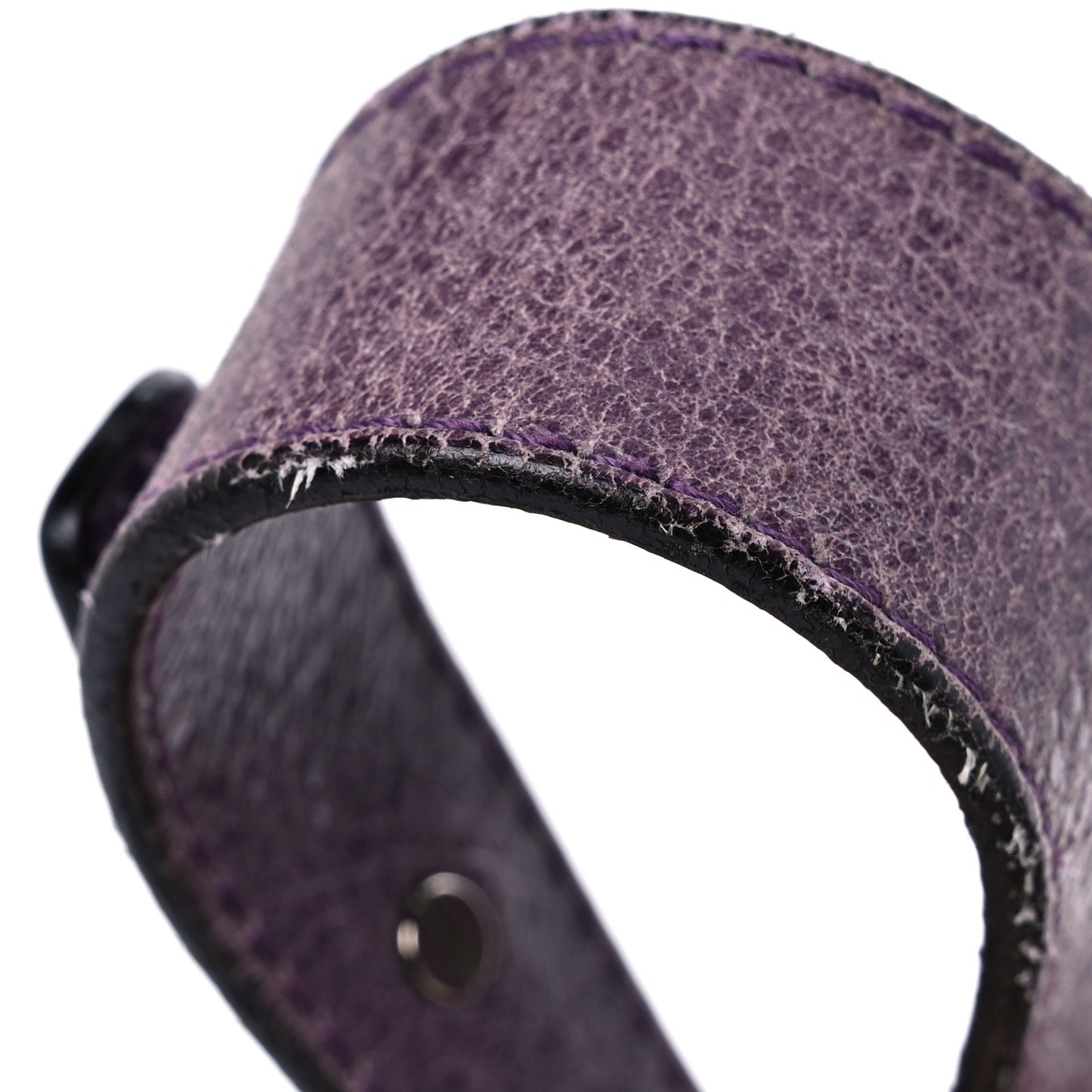 Glazed Calfskin Stitched On The Road Flap Purple