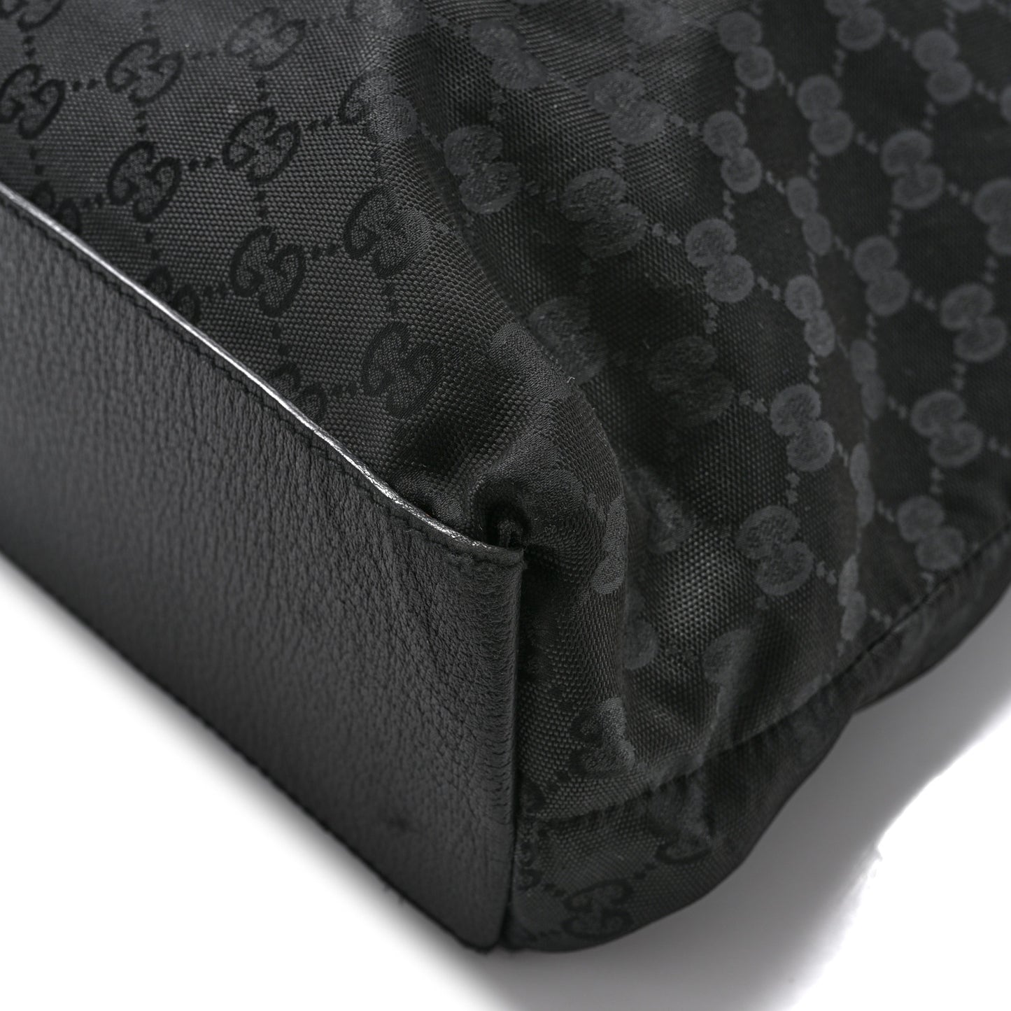 GG Monogram Large Web Handle Vertical Tote Black