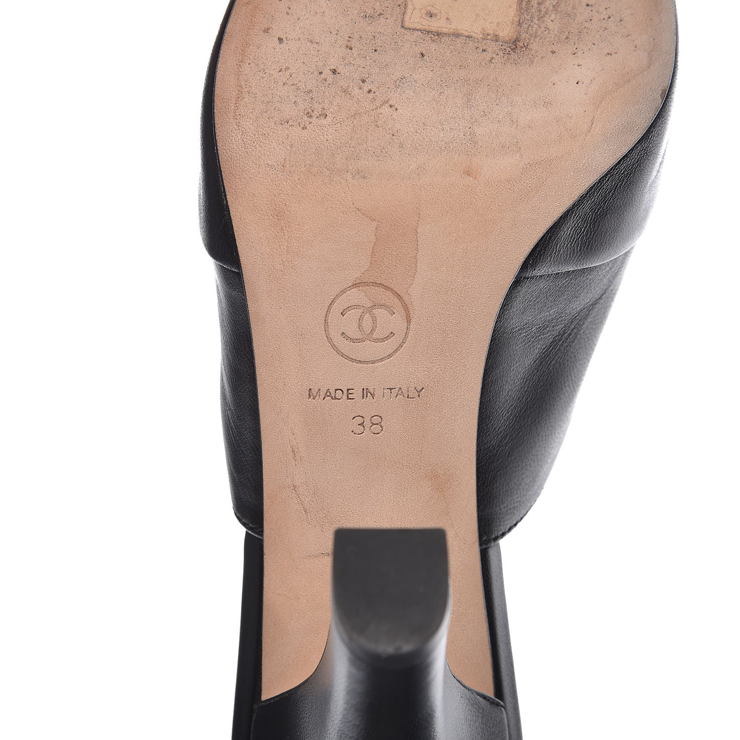 Chanel Lambskin Cap Toe CC Mules 38 Black 7 of 14