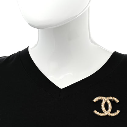 Chanel Metal CC Diamond Quilted Brooch Light Gold 2 of 5