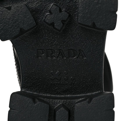 Prada Spazzolato Rois Re-Nylon Metal Triangle Logo Monolith Pouch Pocket 55mm Boots 39.5 Black 12 of 12