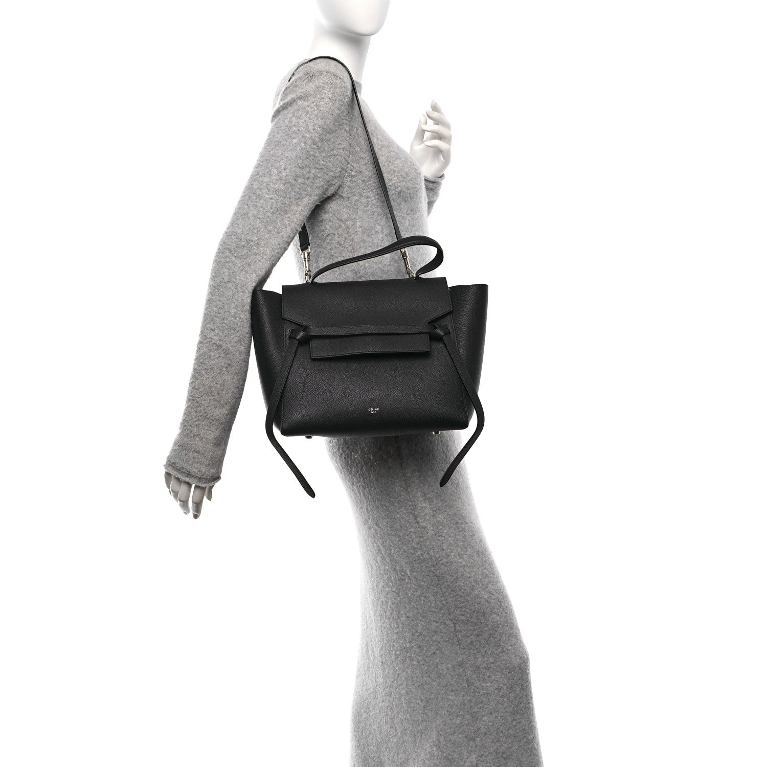 Celine Grained Calfskin Micro Belt Bag Navy Blue 2 of 10