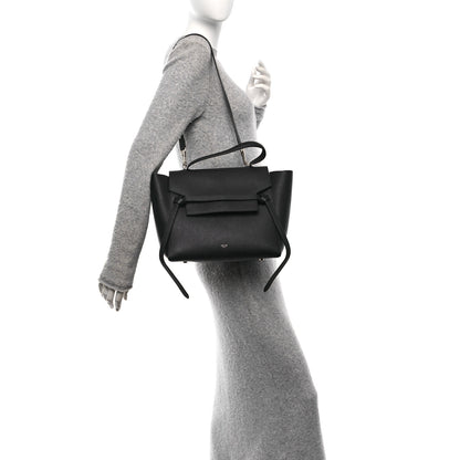 Celine Grained Calfskin Micro Belt Bag Navy Blue 2 of 10