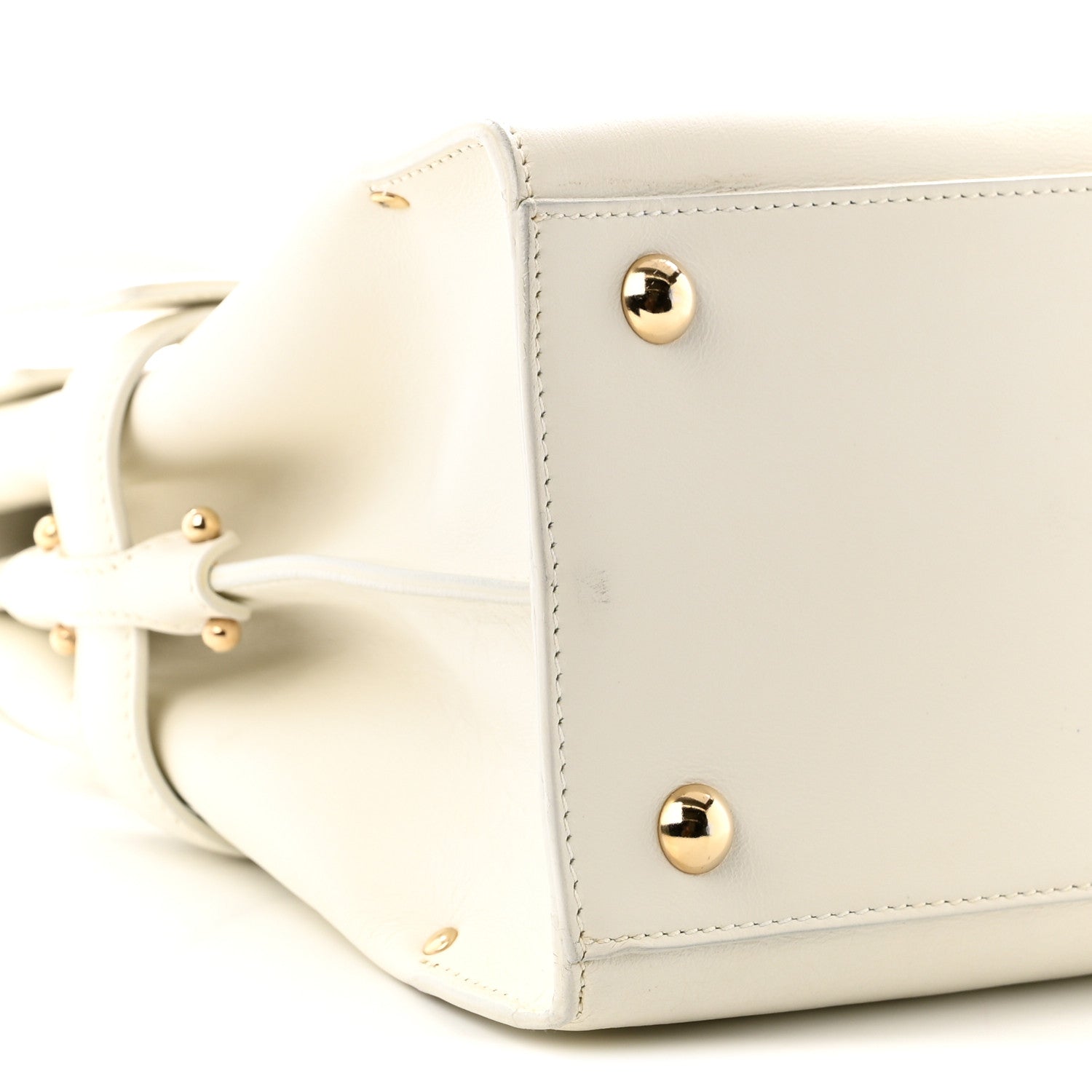 Salvatore Ferragamo Calfskin Gancini Top Handle Satchel White 8 of 10