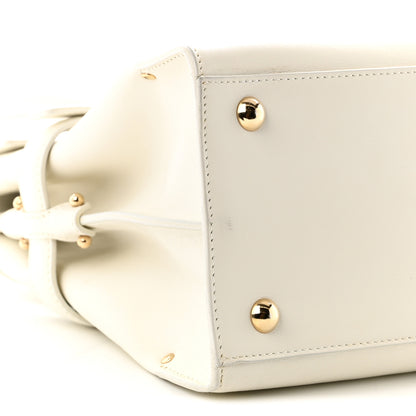 Salvatore Ferragamo Calfskin Gancini Top Handle Satchel White 8 of 10