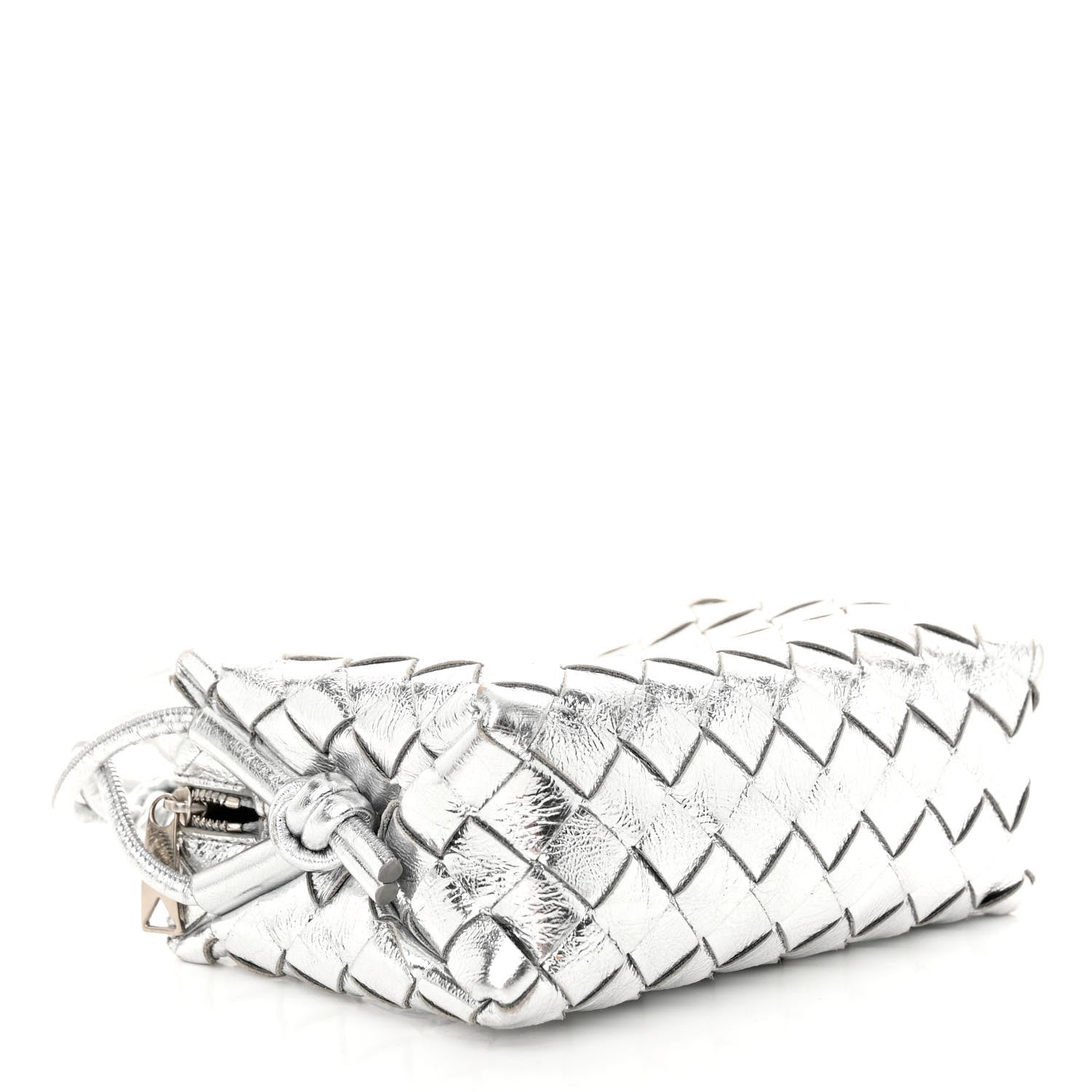 Bottega Veneta Metallic Nappa Intrecciato Mini Loop Camera Bag Silver 4 of 9