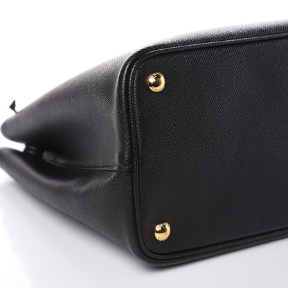 Prada Saffiano Cuir Medium Double Bag Black Mughetto 8 of 16