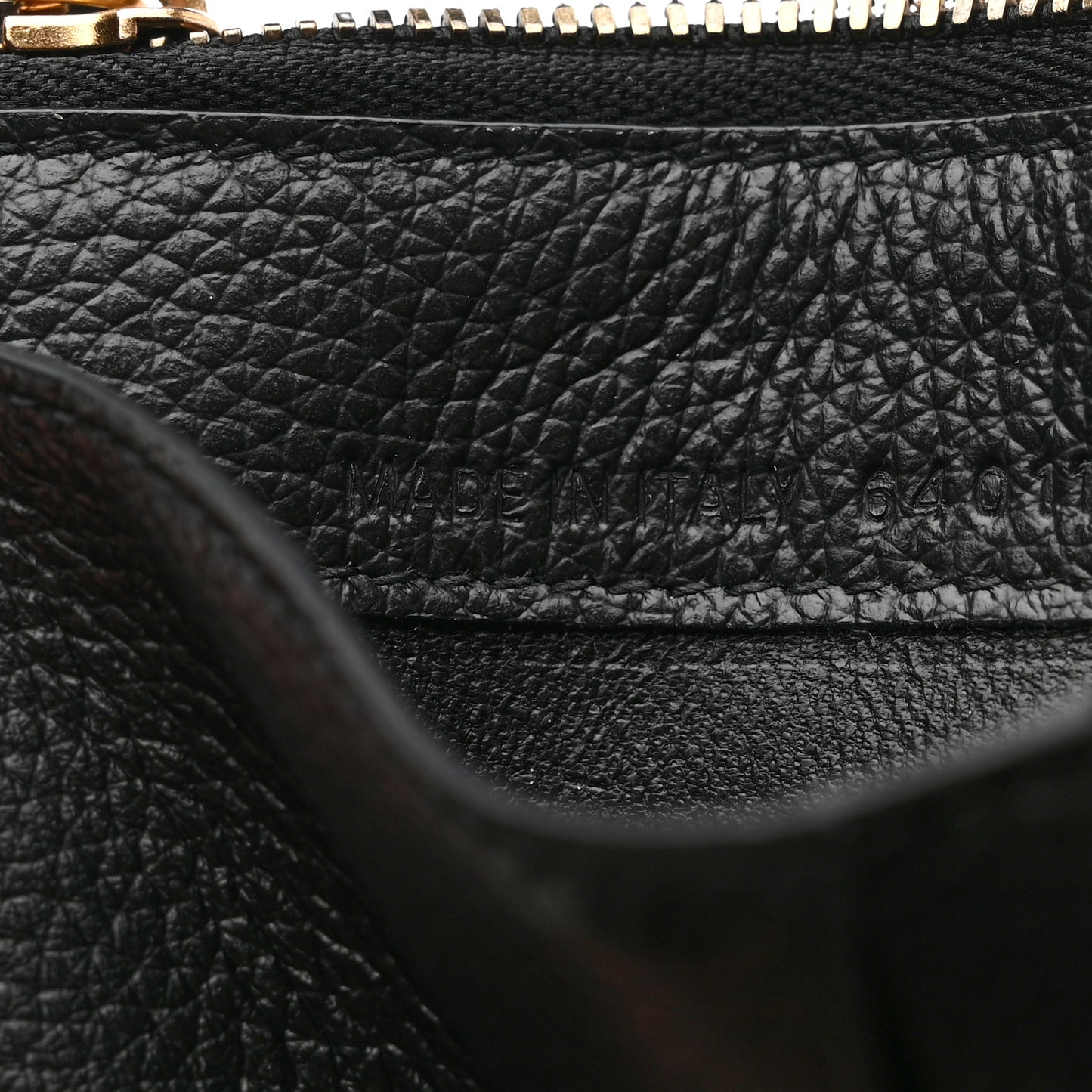 Grained Calfskin Neo Classic Brass Hardware Long Coin Case Card Holder Black