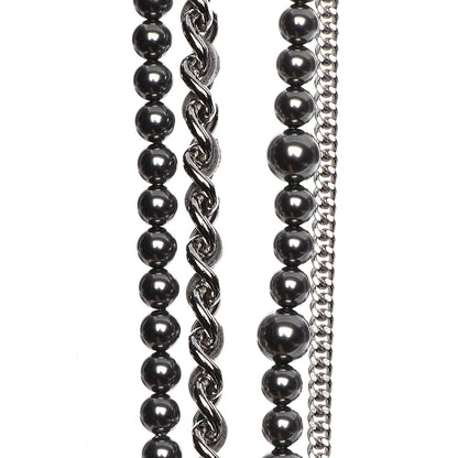 Chanel Pearl Chain Strass CC Long Multistrand Necklace Dark Grey 6 of 6