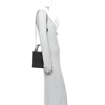 Gucci Denim Cuoio Harness GG Monogram Mini Ophidia Tote Bag Black Medium Grey 2 of 10