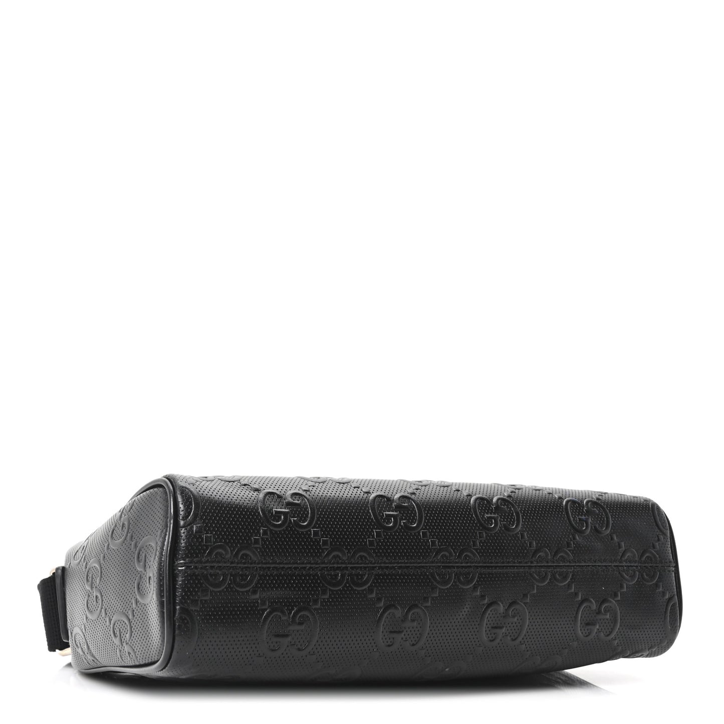 Calfskin GG Tennis Embossed Shoulder Bag Black