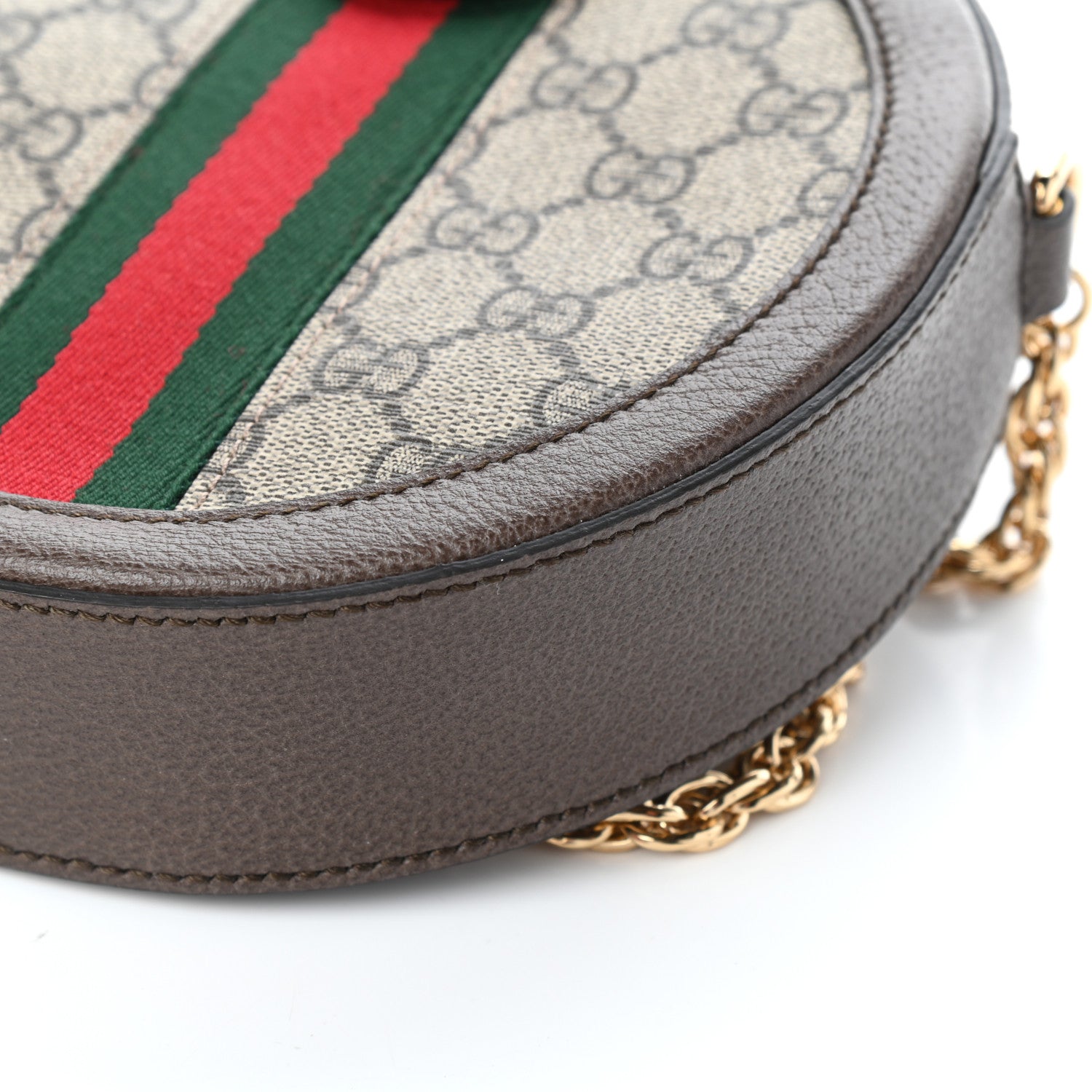 Gucci GG Supreme Monogram Web Mini Ophidia Round Shoulder Bag Brown 9 of 9