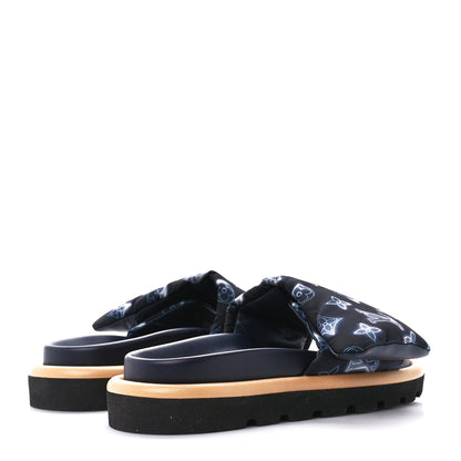 Louis Vuitton Nylon Monogram Womens Pool Pillow Comfort Mules 35 Navy Blue 4 of 9