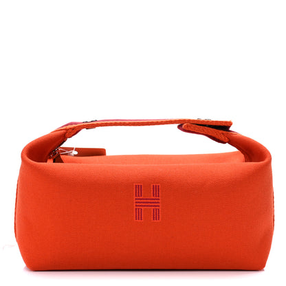 Hermes Canvas Small Bride-A-Brac Pouch Orange Burgundy 1 of 14