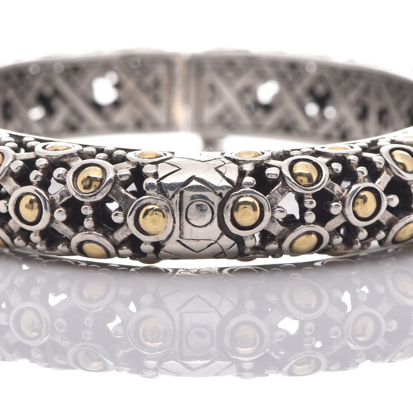 Sterling Silver 18K Yellow Gold Jaisalmer Bangle Bracelet