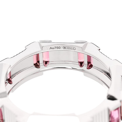 Gucci 18K White Gold Rubellite 7mm Link to Love Ring 53 6.25 5 of 6