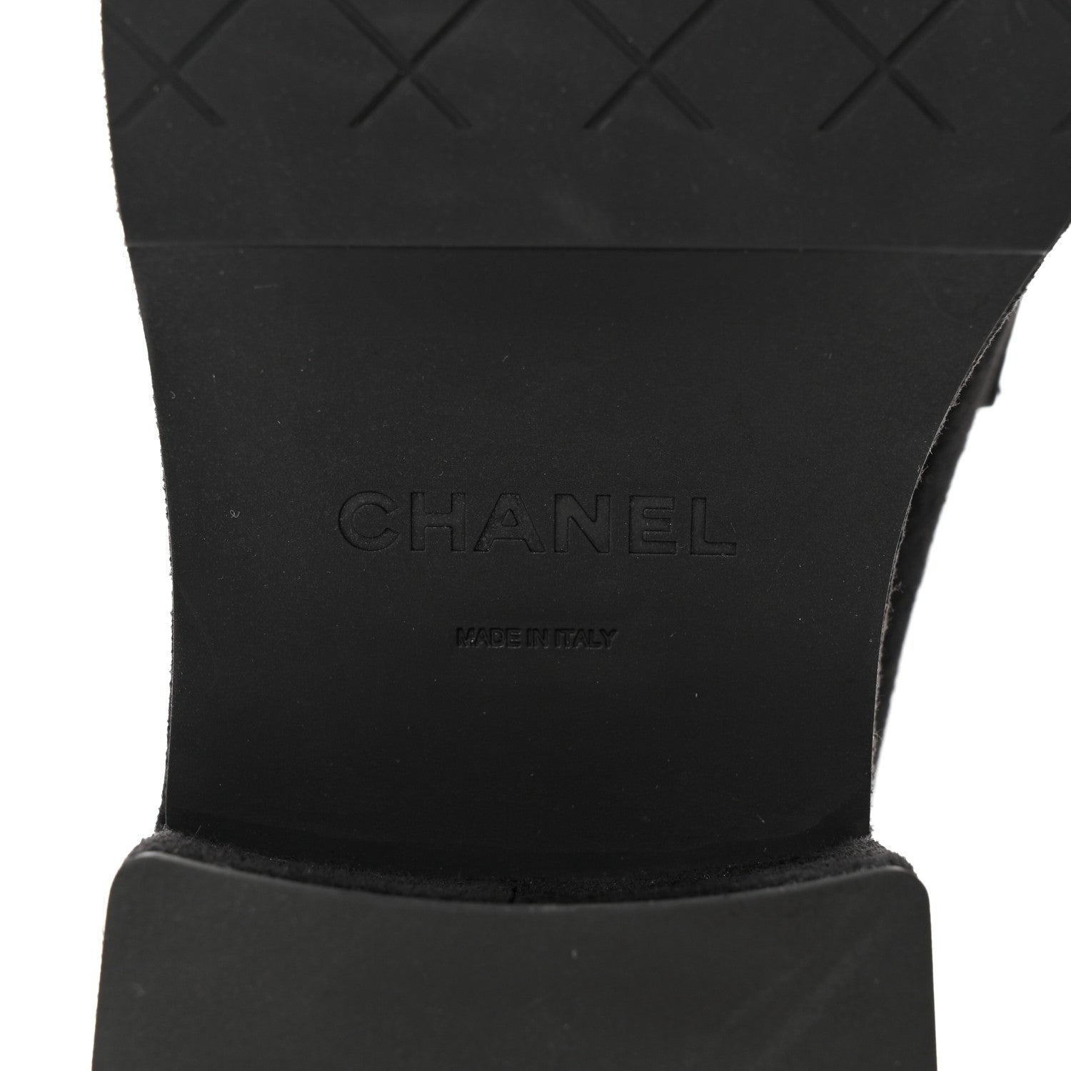 Chanel Suede Kidskin CC Platform Loafers 38.5 Black 6 of 9