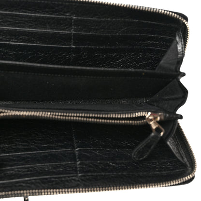 Balenciaga Agneau Giant 12 Silver Hardware Continental Zip Around Wallet Black 8 of 8