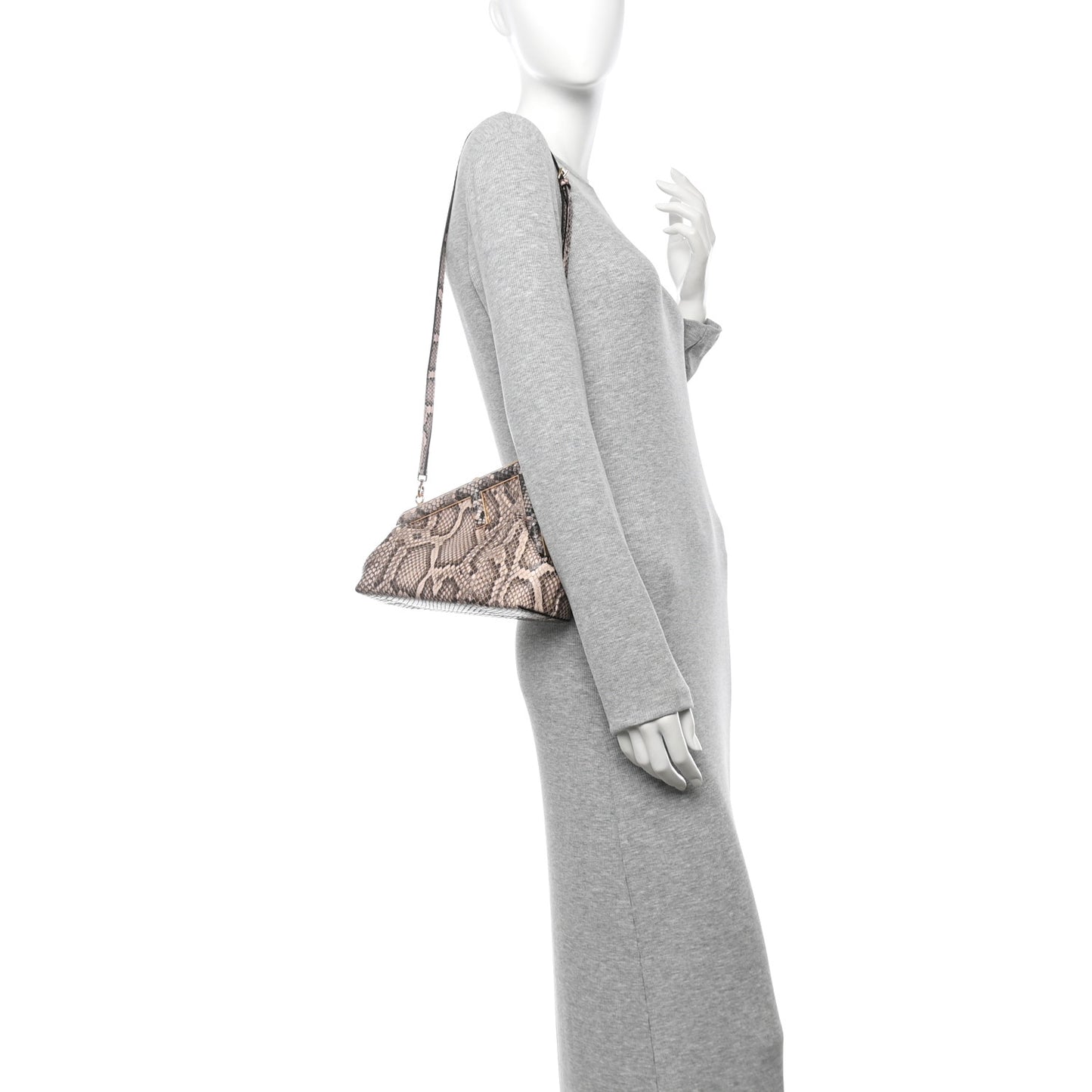 Snakeskin Small Fendi First Light Pink