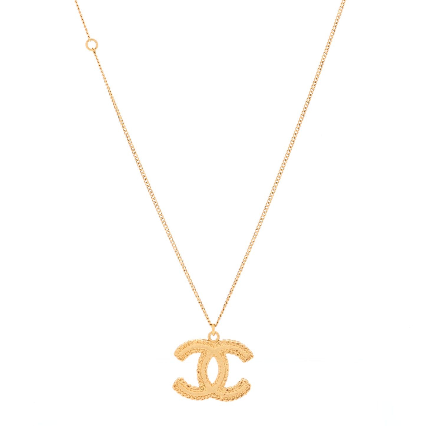 Metal CC Necklace Matte Gold